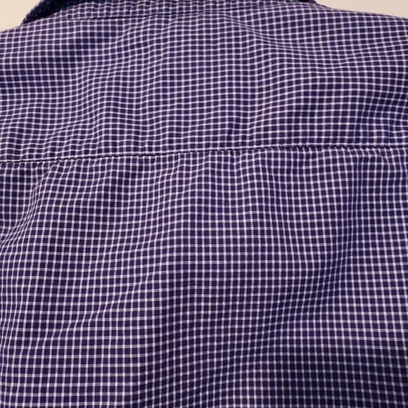 Michael Kors Mens Purple Navy Check Shirt Long Sleeve Button Up Shirt Slim Fit M - Picture 8 of 12